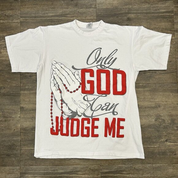 Only God Can Judge Me Tshirt Men Size Large Icedout White Praying Hands - Picture 2 of 8